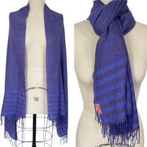Kuna Luxury Baby Alpaca Silk Blend Lightweight Woven Scarf Shawl Wrap w/ Fringe